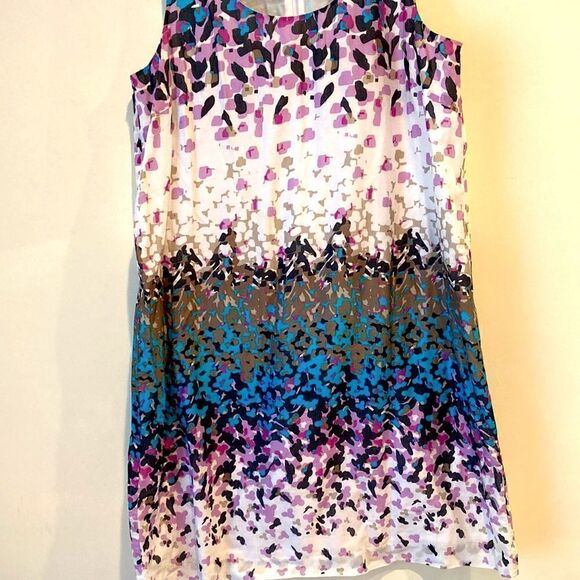 Kensie Abstract Floral Print Dress Size Large - Picture 2 of 8